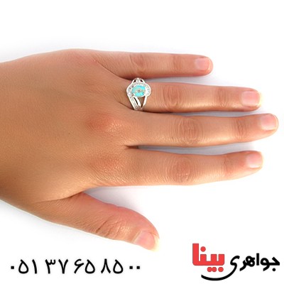 انگشتر فیروزه نیشابوری زنانه مدل دلارا _کد:10375