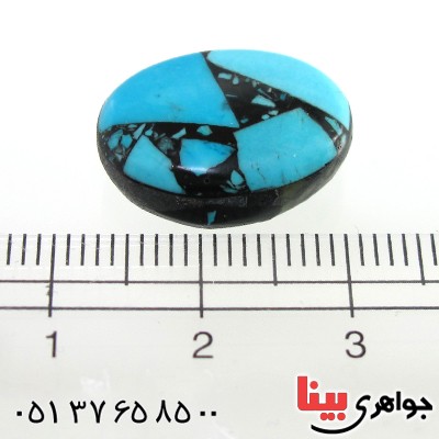 نگین انگشتر فیروزه موزائیکی آمریکایی خوشرنگ _کد:10386