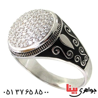 انگشتر نقره مردانه میکروستینگ درخشان _کد:10388