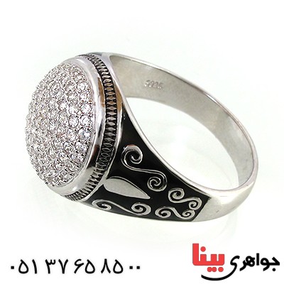 انگشتر نقره مردانه میکروستینگ درخشان _کد:10388