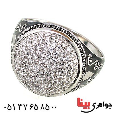 انگشتر نقره مردانه میکروستینگ درخشان _کد:10388