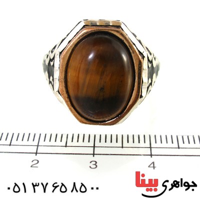 انگشتر چشم ببر مردانه درشت مدل فرهید _کد:10396