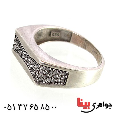 انگشتر نقره مردانه میکروستینگ درخشان _کد:10400