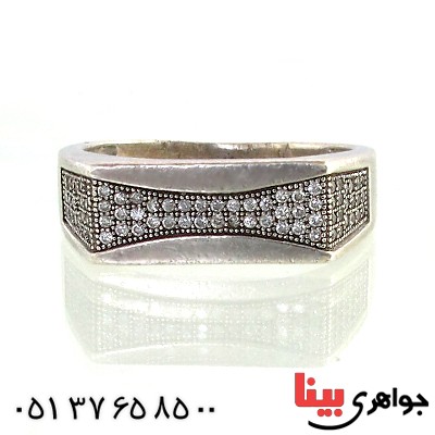 انگشتر نقره مردانه میکروستینگ درخشان _کد:10400