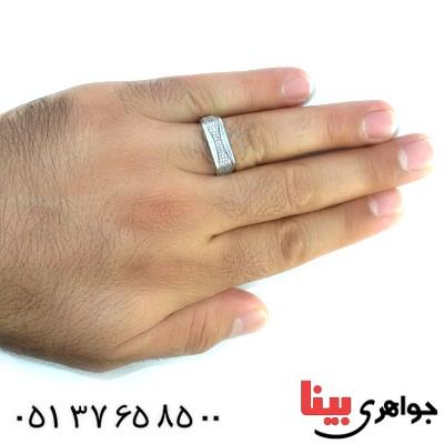 انگشتر نقره مردانه میکروستینگ درخشان _کد:10400
