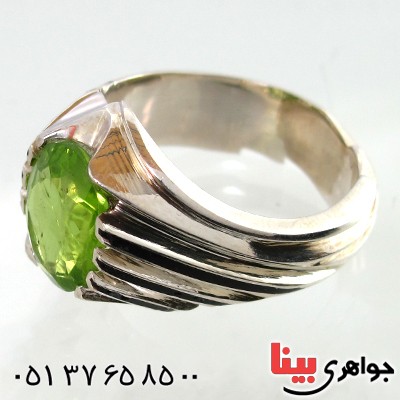 انگشتر زبرجد مرغوب مردانه شیاردار کلاسیک شکیل _کد:1472