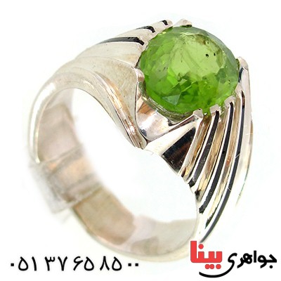 انگشتر زبرجد مرغوب مردانه شیاردار کلاسیک شکیل _کد:1472