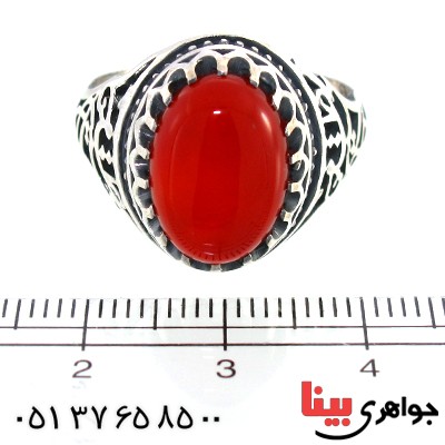 انگشتر عقیق یمنی مردانه یا حسین مظلوم _کد:10406