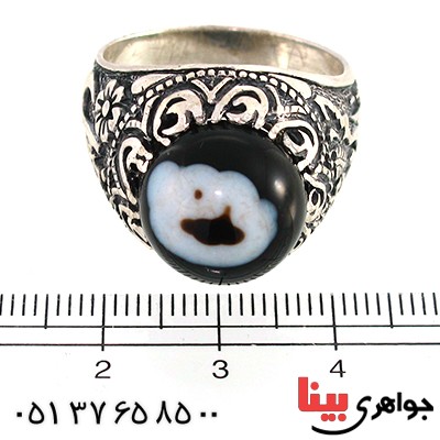 انگشتر عقیق سلیمانی مردانه درشت یا حسین(ع) و یا اباالفضل(ع) _کد:10413