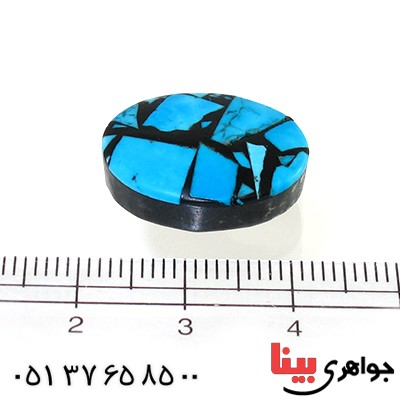 نگین انگشتر فیروزه موزائیکی آمریکایی خوشرنگ _کد:10425