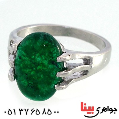 نگین انگشتر جید سبز خوشرنگ تک _کد:10440