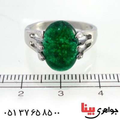 نگین انگشتر جید سبز خوشرنگ تک _کد:10440