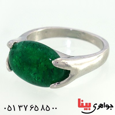 نگین انگشتر جید سبز خوشرنگ تک _کد:10445