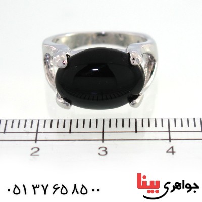 نگین انگشتر عقیق سیاه (اونیکس) بیضی _کد:10448