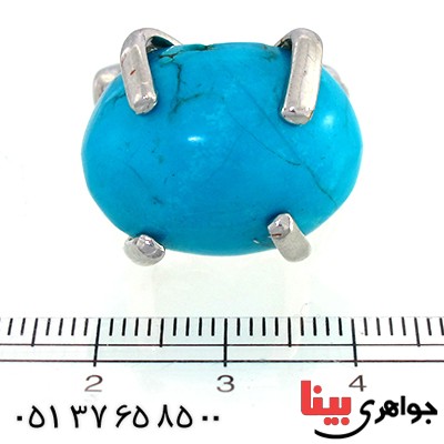 انگشتر فیروزه آمریکایی زنانه درشت مدل راف _کد:10473