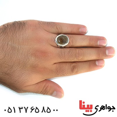 انگشتر عقیق شجری خراسانی مردانه درشت _کد:10485