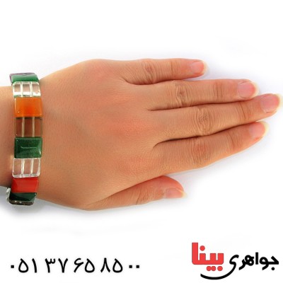 دستبند چند جواهر عالی سنگ درمانی و آرامش _کد:10514