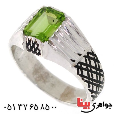 انگشتر زبرجد مستطیلی مردانه کلاسیک _کد:10527