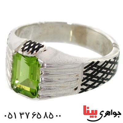 انگشتر زبرجد مستطیلی مردانه کلاسیک _کد:10527