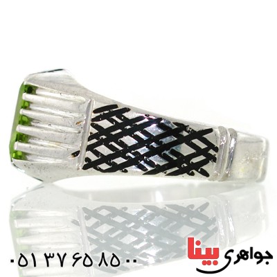 انگشتر زبرجد مستطیلی مردانه کلاسیک _کد:10527