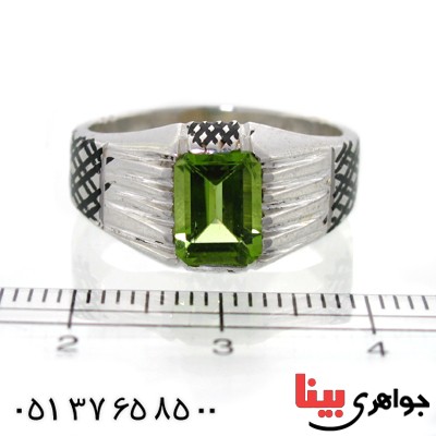انگشتر زبرجد مستطیلی مردانه کلاسیک _کد:10527