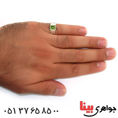 انگشتر زبرجد مستطیلی مردانه کلاسیک _کد:10527