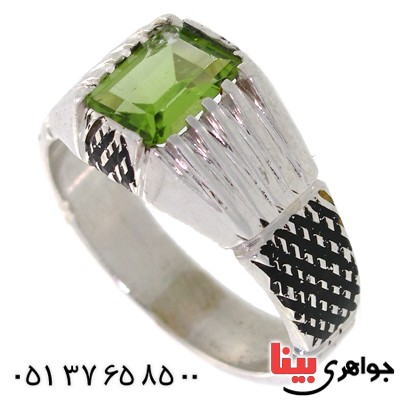 انگشتر زبرجد مستطیلی مردانه کلاسیک _کد:10539