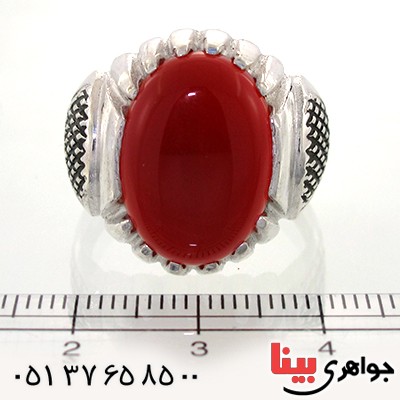 انگشتر عقیق درشت مردانه مدل سوهانی _کد:10548