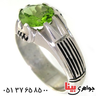 انگشتر زبرجد مردانه مدل کلاسیک دور چنگی _کد:10557