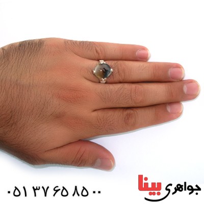 انگشتر عقیق شجری مردانه خوش نقش _کد:10558