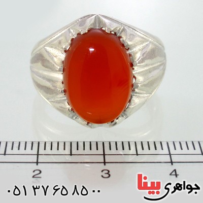 انگشتر عقیق یمنی مردانه دور چنگی _کد:10566