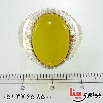 انگشتر عقیق شرف الشمس مردانه سنتی مدل ستاره ای _کد:10567