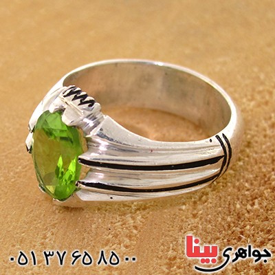 انگشتر زبرجد خوشرنگ مردانه مدل کلاسیک _کد:10570
