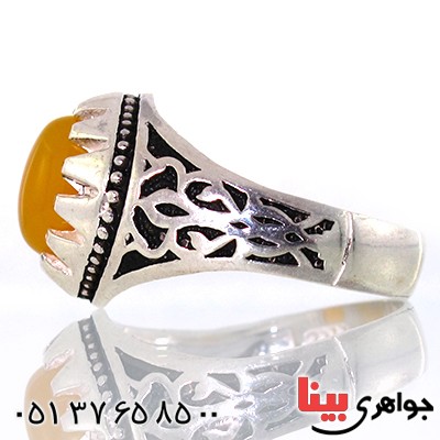 انگشتر عقیق شرف الشمس مردانه مدل اسلیمی _کد:10586