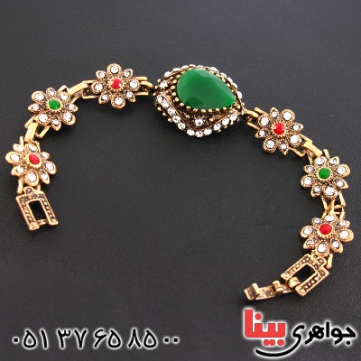 دستبند نگین رنگی عثمانی اشکی _کد:10601