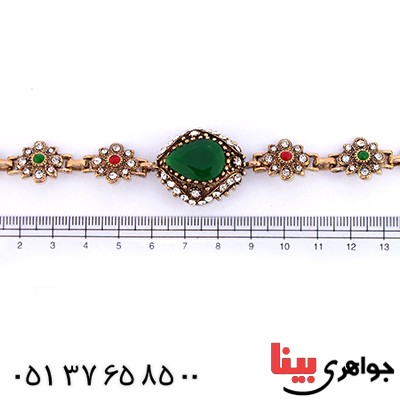 دستبند نگین رنگی عثمانی اشکی _کد:10601