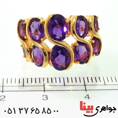 انگشتر آمتیست زنانه درشت مانی ایتالیایی مجلسی _کد:10605