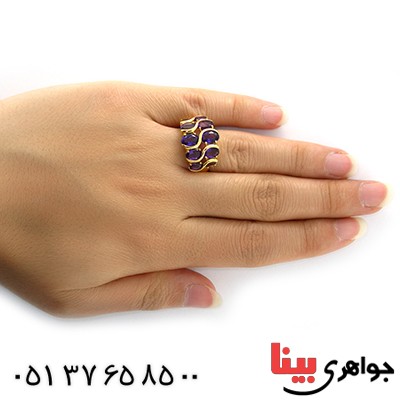 انگشتر آمتیست زنانه درشت مانی ایتالیایی مجلسی _کد:10605