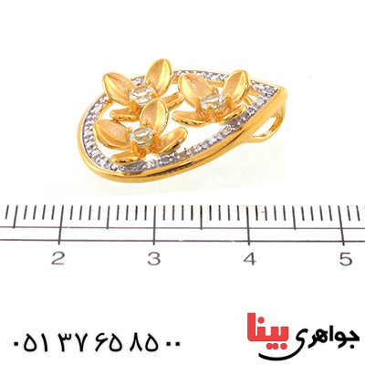 گردنبند توپاز زنانه مانی ایتالیایی مدل شکوفه _کد:10609