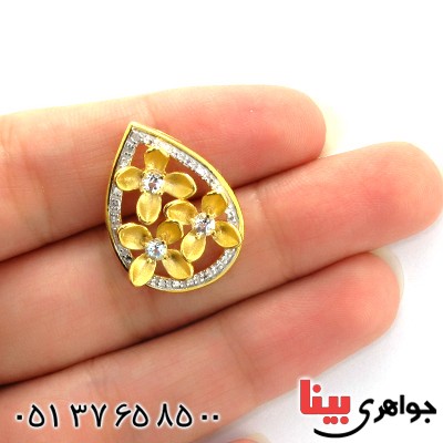 گردنبند توپاز زنانه مانی ایتالیایی مدل شکوفه _کد:10609