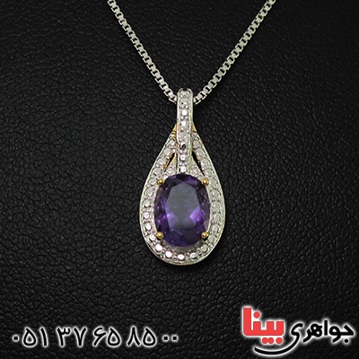 گردنبند آمتیست زنانه مانی ایتالیایی _کد:10613