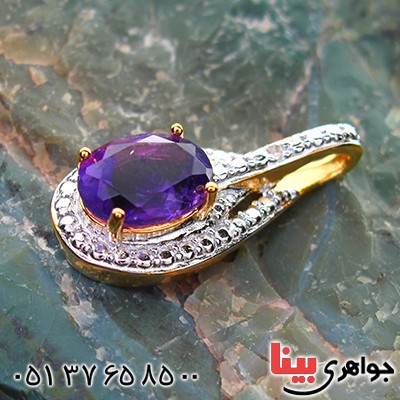 گردنبند آمتیست زنانه مانی ایتالیایی _کد:10613