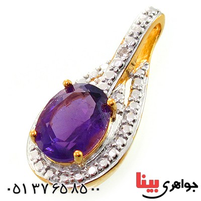 گردنبند آمتیست زنانه مانی ایتالیایی _کد:10613