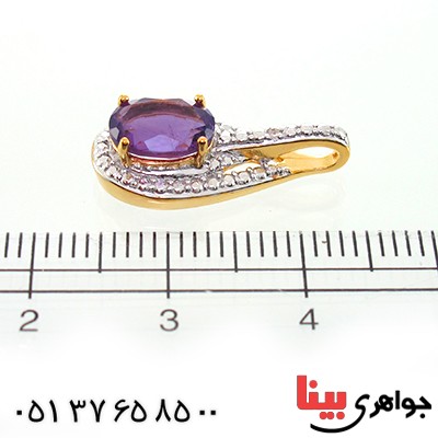 گردنبند آمتیست زنانه مانی ایتالیایی _کد:10613