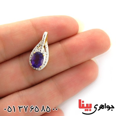 گردنبند آمتیست زنانه مانی ایتالیایی _کد:10613