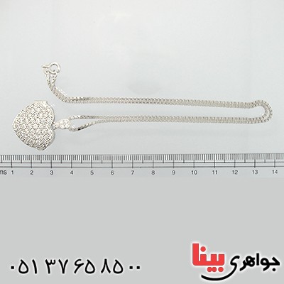 سینه ریز نقره نگین برلیان سوئیسی مدل قلب قاب عکسی _کد:1479