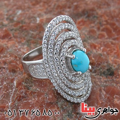 انگشتر فیروزه نیشابوری زنانه درشت _کد:10630