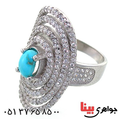 انگشتر فیروزه نیشابوری زنانه درشت _کد:10630