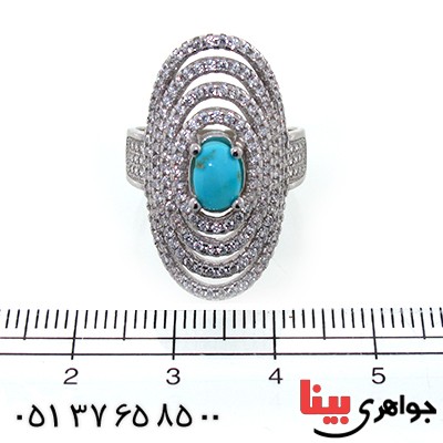 انگشتر فیروزه نیشابوری زنانه درشت _کد:10630