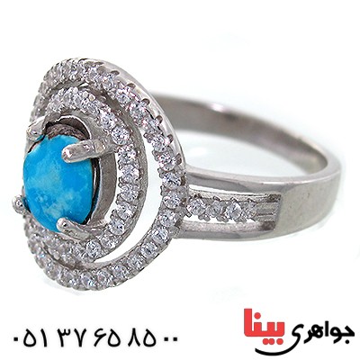 انگشتر فیروزه نیشابوری زنانه مدل رویا _کد:10634